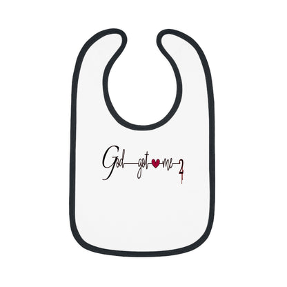 God Got Me2 Baby Contrast Trim Jersey Bib