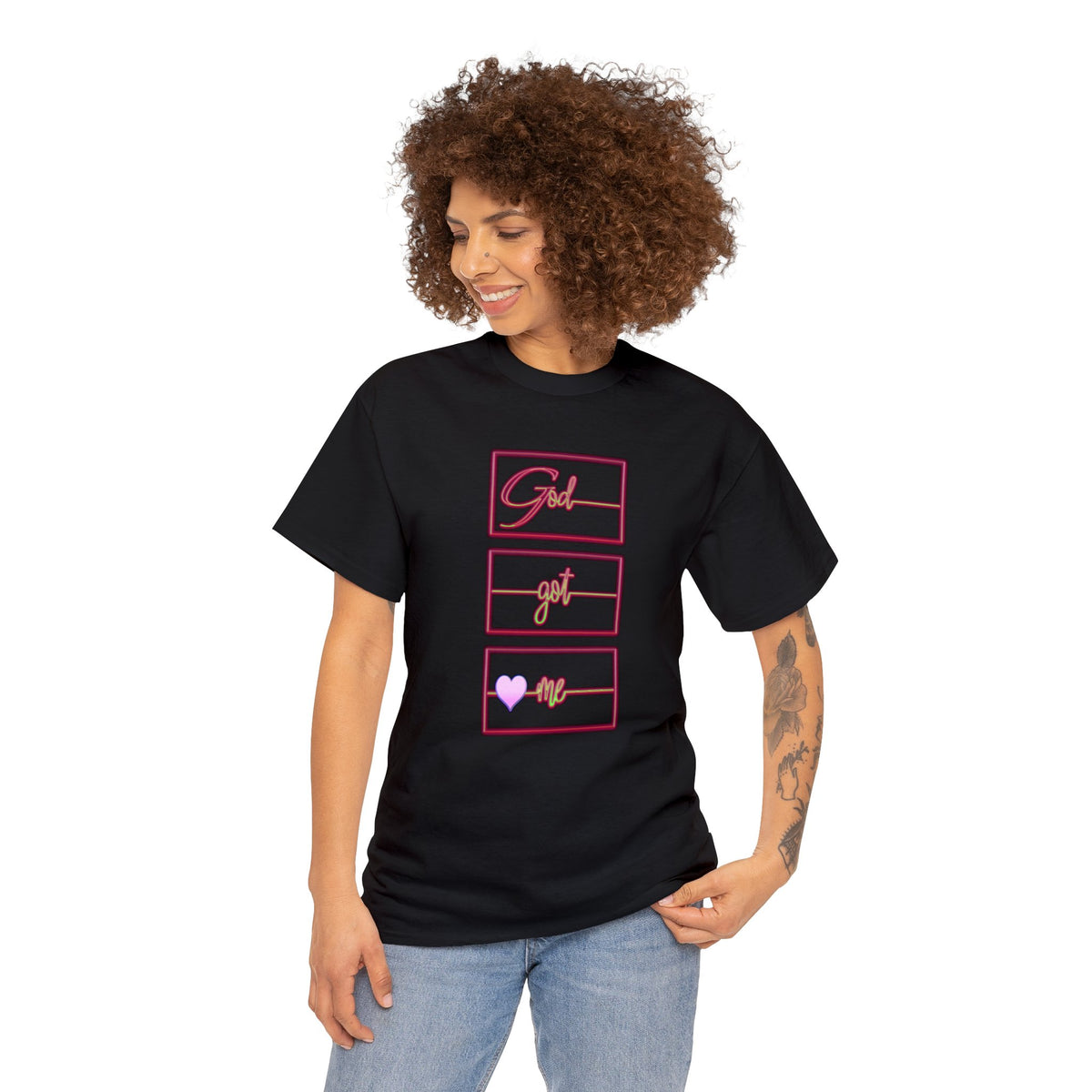 God Got Me Heavy Cotton T-shirt