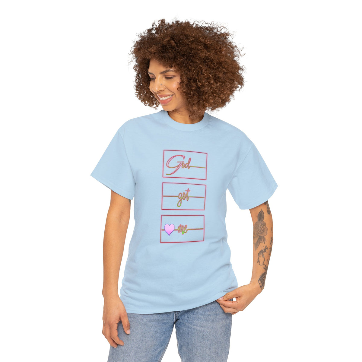 God Got Me Heavy Cotton T-shirt